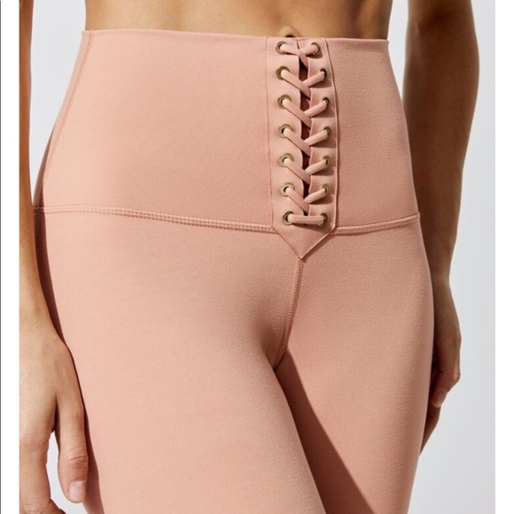 WeWoreWhat Lace Up Leggings in Peach in a size S - Picture 3 of 5